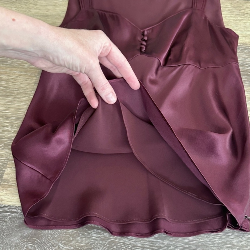 Ann Taylor Burgundy Satin Top - Picture 3 of 3
